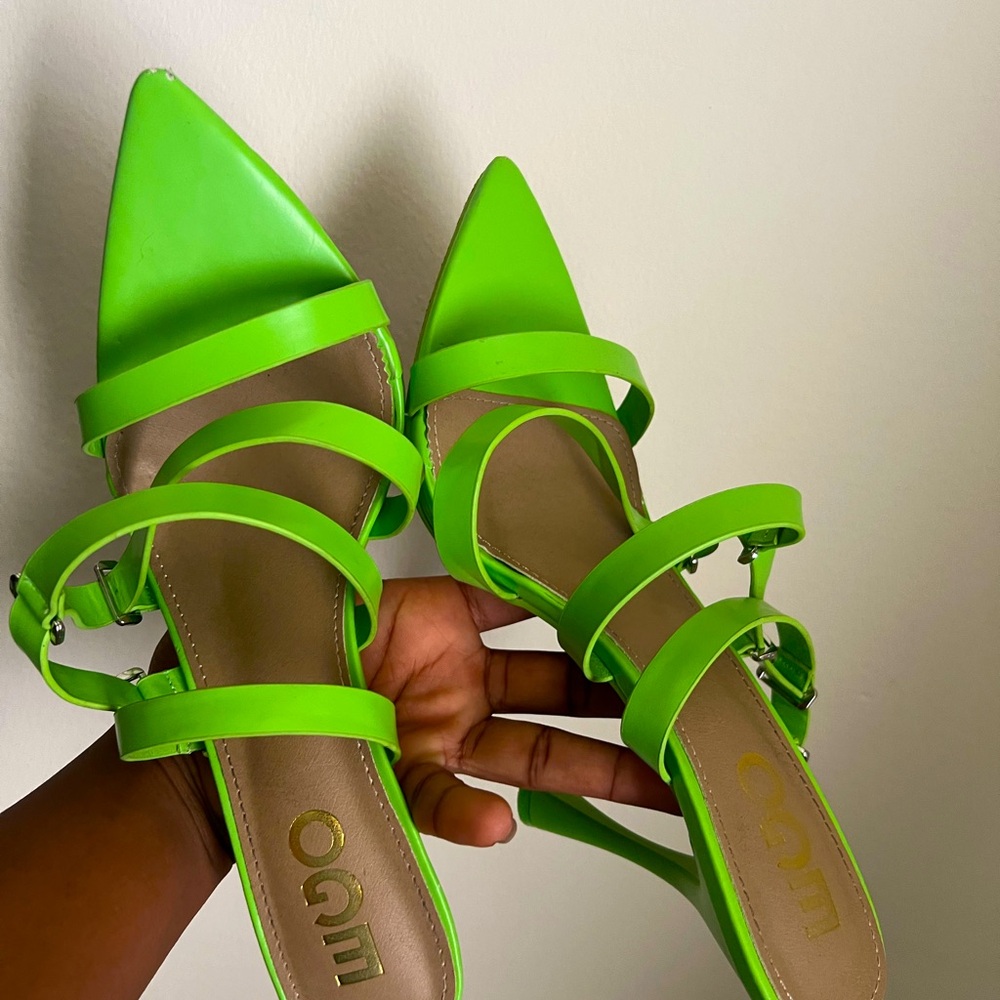 Ego shoes. Green strappy heels